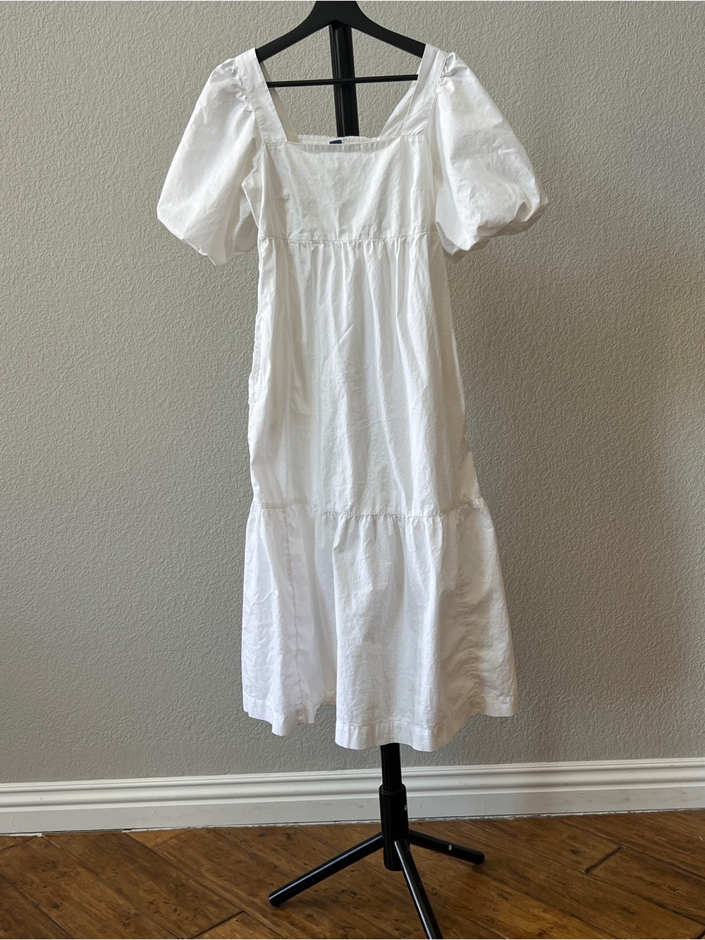 Old Navy White Puff Sleeve Midi Dress